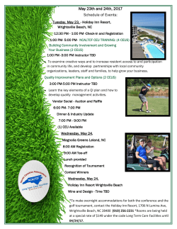 May 23th and 24th, 2017 Schedule of Events