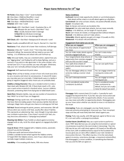 Player Game Reference for 13th Age