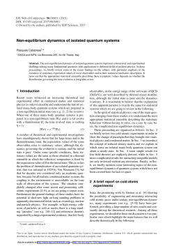 Non-equilibrium dynamics of isolated quantum systems