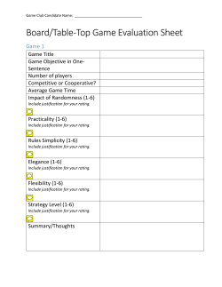 Board/Table-Top Game Evaluation Sheet