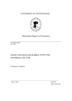 GOOD AND BAD EQUILIBRIA - University of Nottingham