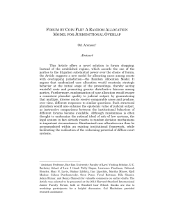 A. The Random Allocation Model: Description and Justifications