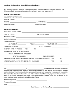 Event Ticket Sheet