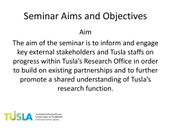 Seminar Aims and Objectives