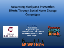 Advancing Marijuana Prevention Efforts Through Social Norm