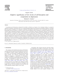 Adaptive significance of low levels of self