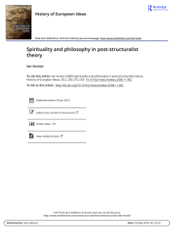 Spirituality and philosophy in post-structuralist theory