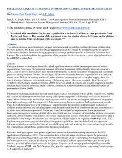 Intelligent Agents to Support Information Sharing in