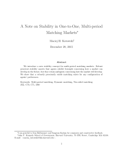 A Note on Stability in a One-to-one Multi