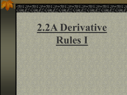 2.2A Derivative Rules I