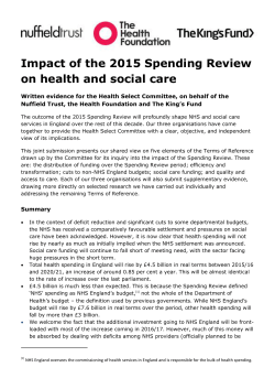 Impact of the 2015 Spending Review on health