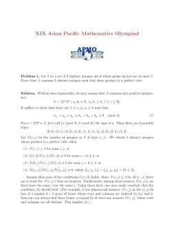 XIX Asian Pacific Mathematics Olympiad