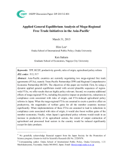 Applied General Equilibrium Analysis of Mega