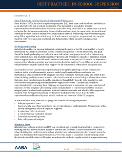 best practices: in-school suspension
