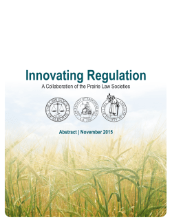 Abstract - Innovating Regulation Consultation