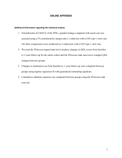ONLINE APPENDIX Additional information regarding the statistical