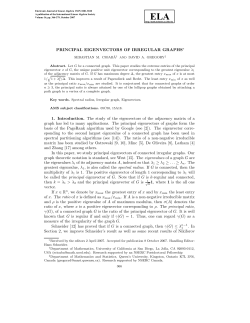 PRINCIPAL EIGENVECTORS OF IRREGULAR GRAPHS 1