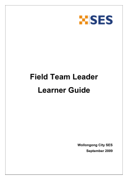 Field Team Leader Training