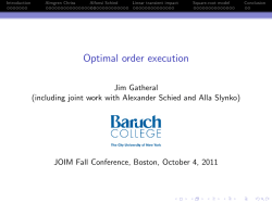 Optimal order execution