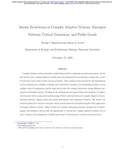 Marine Ecosystems as Complex Adaptive Systems