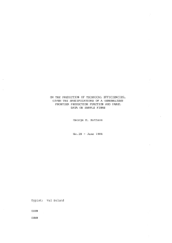 on the prediction of technical efficiencies, given the