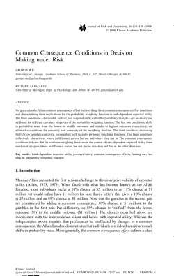 Common Consequence Conditions in Decision Making under Risk