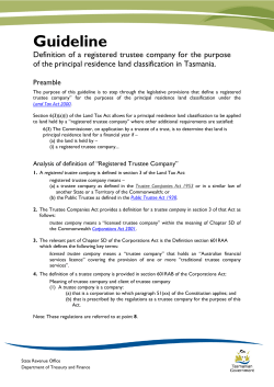 Definition of a Registered Trustee - Guideline