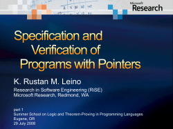 Specification and Verification of Programs with Pointers