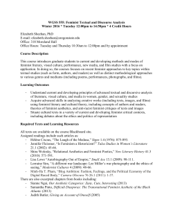 WGSS 555 Feminist Textual Analysis syllabus 2.14