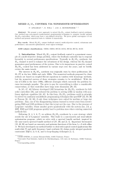 Mixed H 2 /H &infin; control via nonsmooth optimization