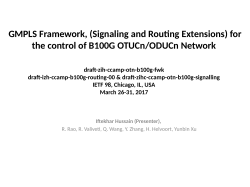 (Signaling and Routing Extensions) for the control of B100G