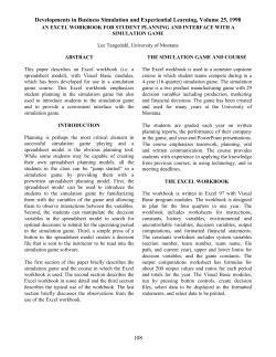 an excel workbook for student planning and interface with a
