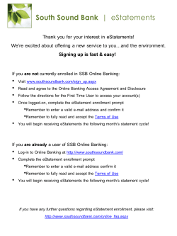 South Sound Bank | eStatements Thank you for your interest in