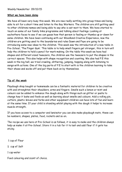Newsletter9thOctober2015 - Cholsey Pre