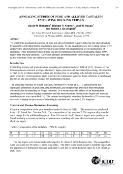 annealing studies of pure and alloyed tantalum employing