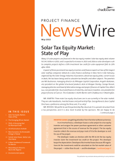 Project Finance NewsWire May 2015