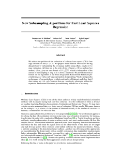 New Subsampling Algorithms for Fast Least Squares Regression