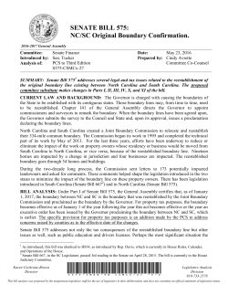 SENATE BILL 575: NC/SC Original Boundary Confirmation.