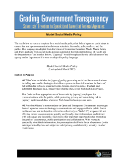 Model Social Media Policy - Union of Concerned Scientists