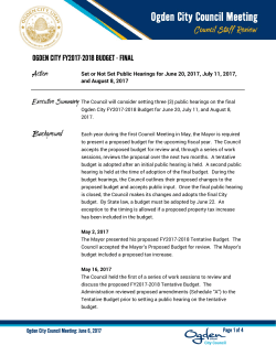 OGDEN CITY FY2017-2018 BUDGET