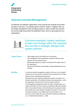 Outcome-oriented Management - Innotiimi-ICG