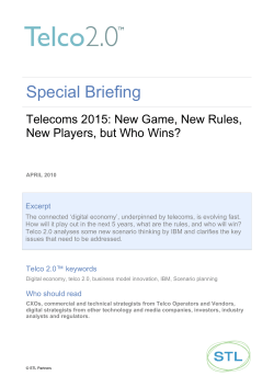 Telecoms 2015: New Game, New Rules, New