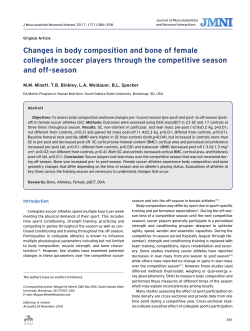 Changes in body composition and bone of female collegiate soccer