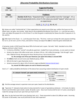 (Discrete) Probability Distributions Exercises