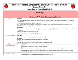 Lesson Plans 2.6 November 14-18