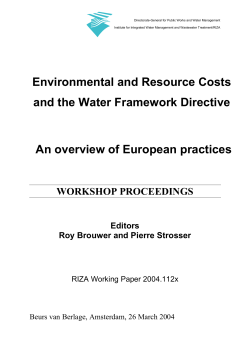 Environmental and Resource Costs and the Water Framework