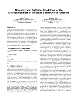 Necessary and Sufficient Conditions for the - DSS