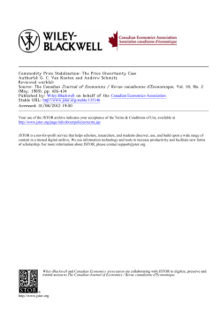 Commodity Price Stabilization: The Price Uncertainty Case