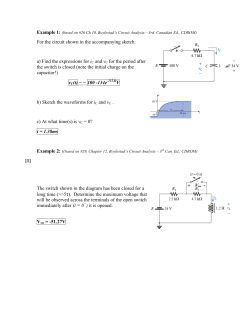 For the circuit shown in the accompanying sketch: a) Find the