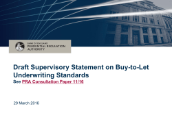 Draft Supervisory Statement on Buy-to-let